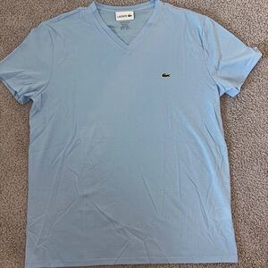 Lacoste Men's Sky Blue V-Neck Tee